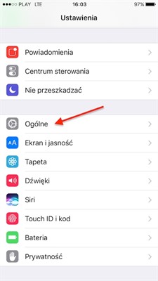 Ustawienia iOS 1