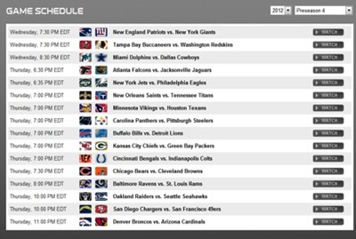 NFL Game Schedule